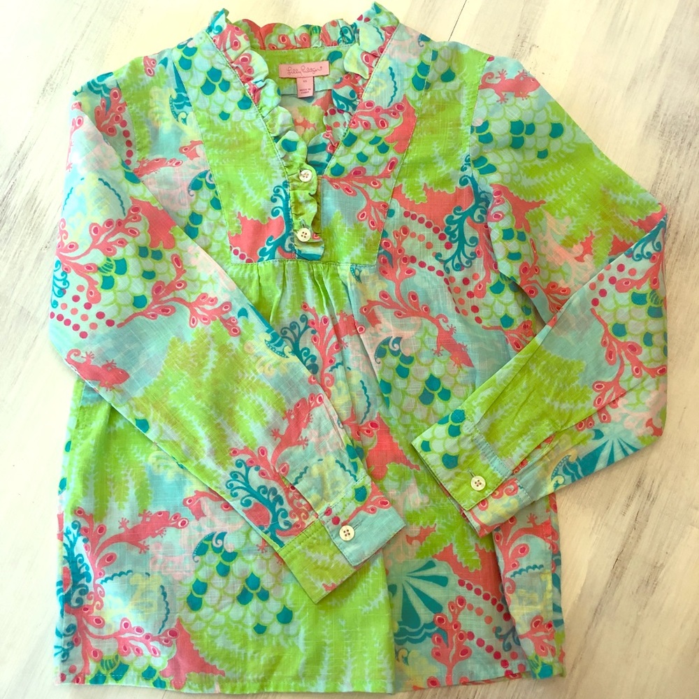 Girl’s Size 10 Lily Pulitzer Ruffled Long Sleeve💋